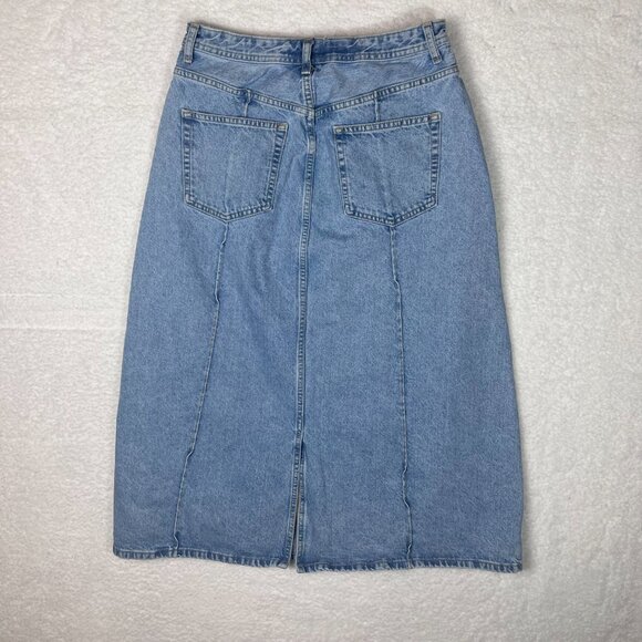 Anthropologie Blue Denim Midi Skirt - Picture 4 of 5
